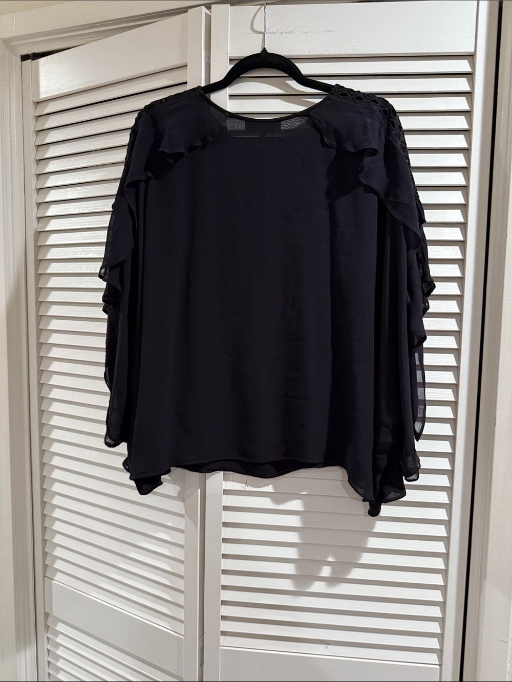 IRO Black Ruffled Overlay Blouse - Picture 4 of 4